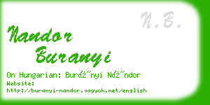 nandor buranyi business card